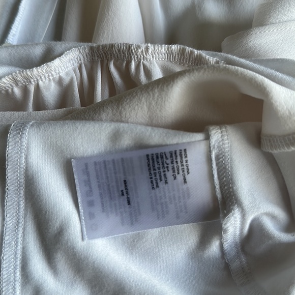 NWT Bebe Silk Wrap Bodysuit, cut-out long sleeves in white, size Small - Picture 13 of 16